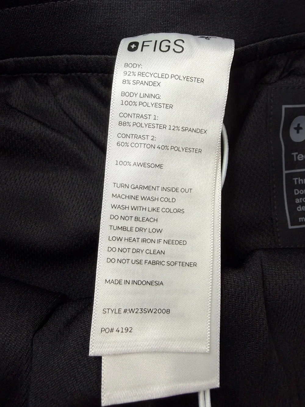 FIGS Technical Collection Jogger Scrub Pants Black Size S NWT Drawstring Stretch
